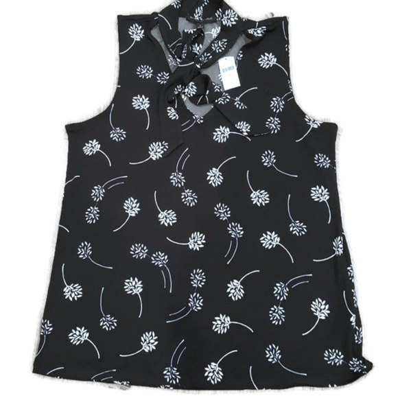 BANANA REPUBLIC FLORAL TIE BLOUSE - Picture 1 of 4